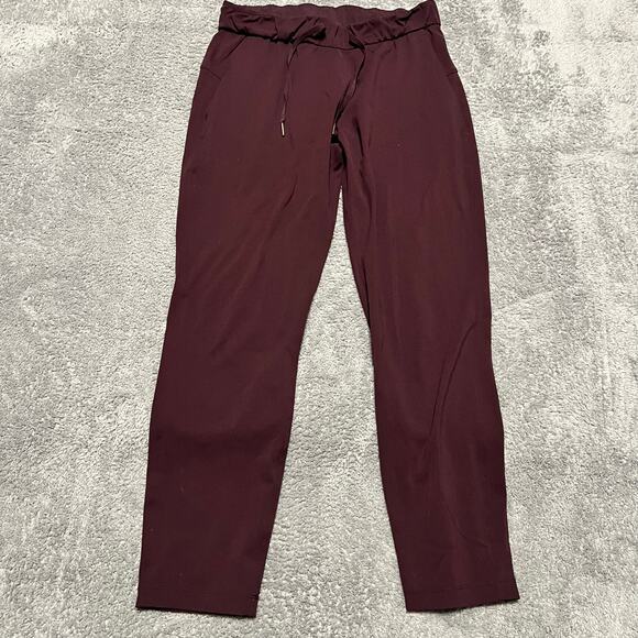 Lululemon Pants Womens 6 On The Fly Dress Maroon Performance Jogger - Picture 1 of 10